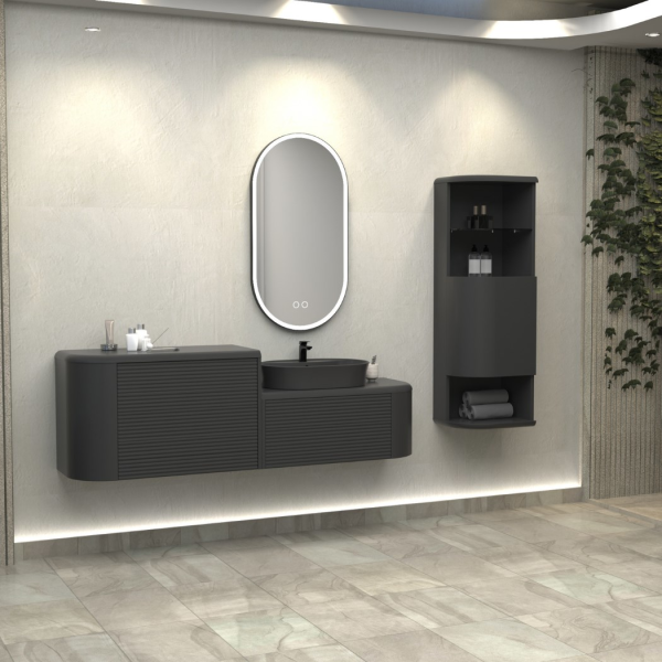 Aquanil Siesta Sıngle 184 cm Antrasit Banyo Dolabı