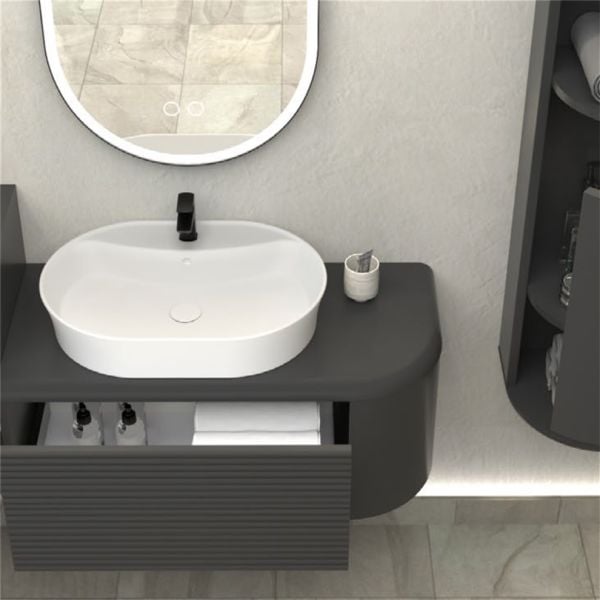 Aquanil Siesta Sıngle 184 cm Antrasit Banyo Dolabı