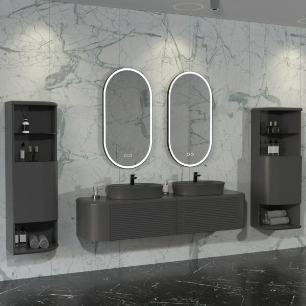 Aquanil Siesta Duo 184 cm Antrasit Banyo Dolabı