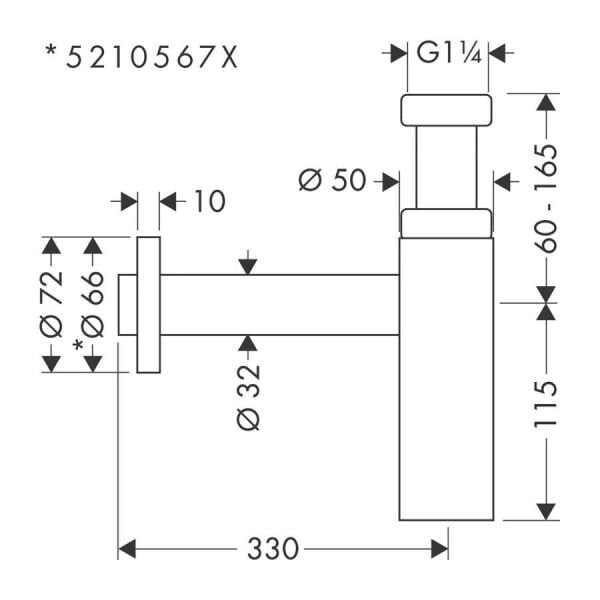 Hansgrohe Flowstar S Sifon, Mat Siyah