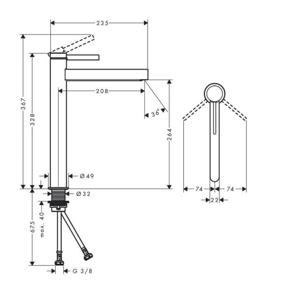 Hansgrohe Finoris 260 Tezgah Üstü Lavabo Bataryası