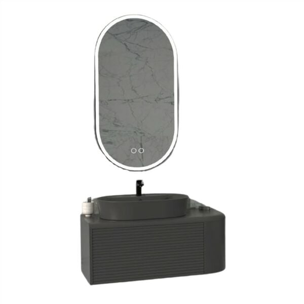 Aquanil Siesta 92 cm Antrasit Banyo Dolabı