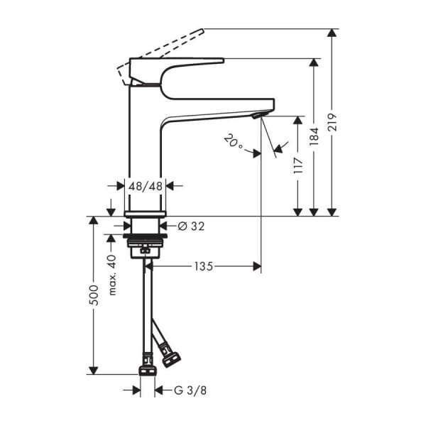 Hansgrohe Metropol Lavabo Bataryası, Sifon Kumandalı, Mat Beyaz