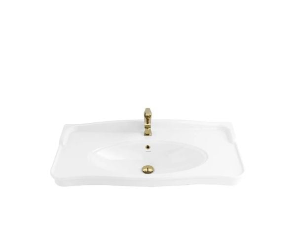 CREAVİT Antik 50x100 cm Lavabo + Tam Ayak (2 adet) Beyaz