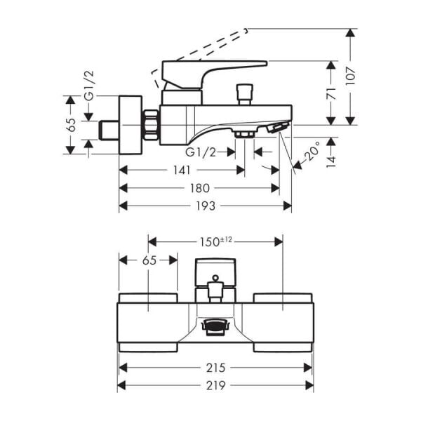 Hansgrohe Metropol Banyo Bataryası, Fırçalı Siyah