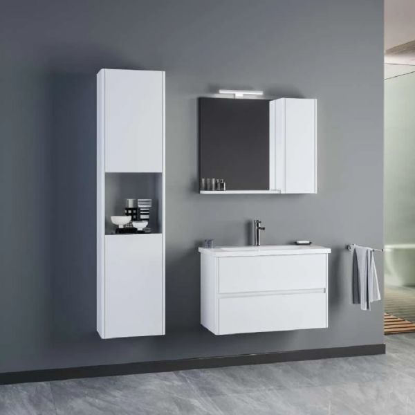 Orka Düden Çekmeceli 100 cm Beyaz Banyo Dolabı