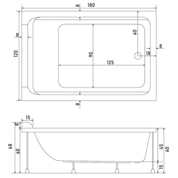 Shower Olimpos Özel Küvet 120x180