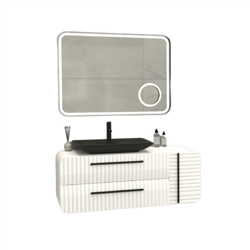 Aquanil Anemon 110 cm Beyaz Banyo Dolabı