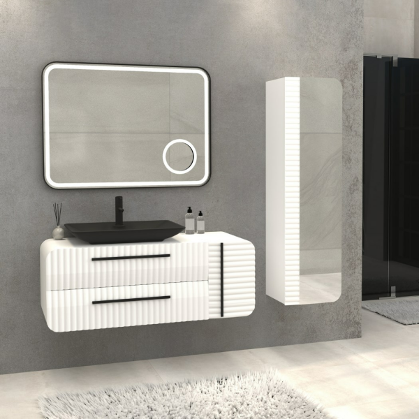 Aquanil Anemon 110 cm Beyaz Banyo Dolabı