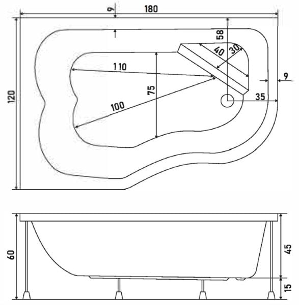 Shower Marjinal Basamaklı Küvet