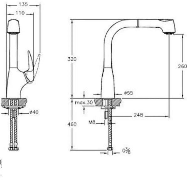 Artema Armix V3 El Duşlu Eviye Bataryası