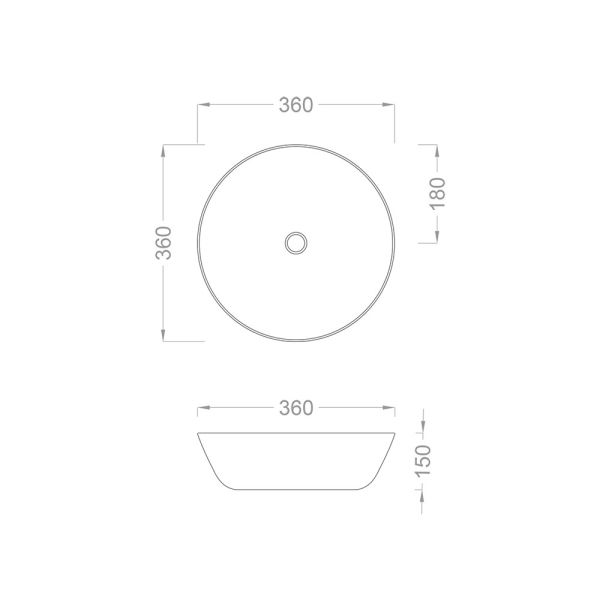 Pure G-205 Çanak Lavabo 36 cm Altın Sarı