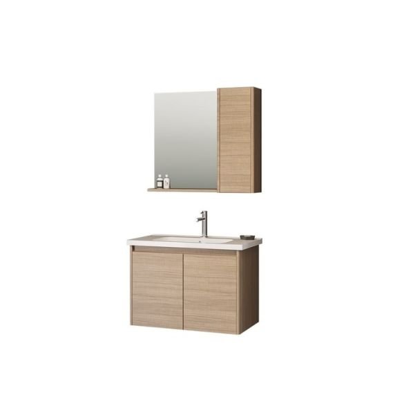 Orka Düden Kapaklı 80 cm Odean Beyaz Meşe Banyo Dolabı