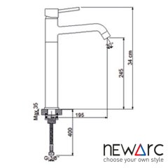 NEWARC Mınlıne Çanak Tipi Lavabo Bataryası