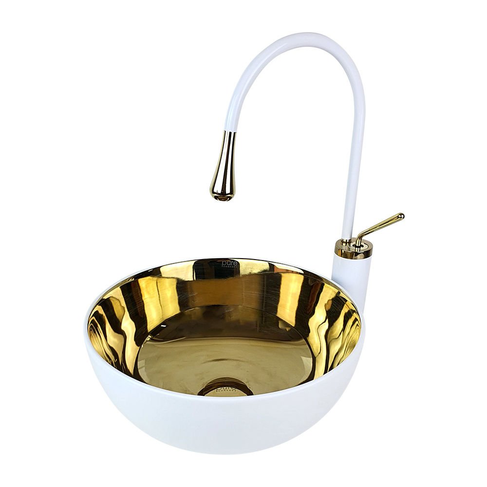 Pure WG-302 Çanak Lavabo 36 cm Beyaz-Altın