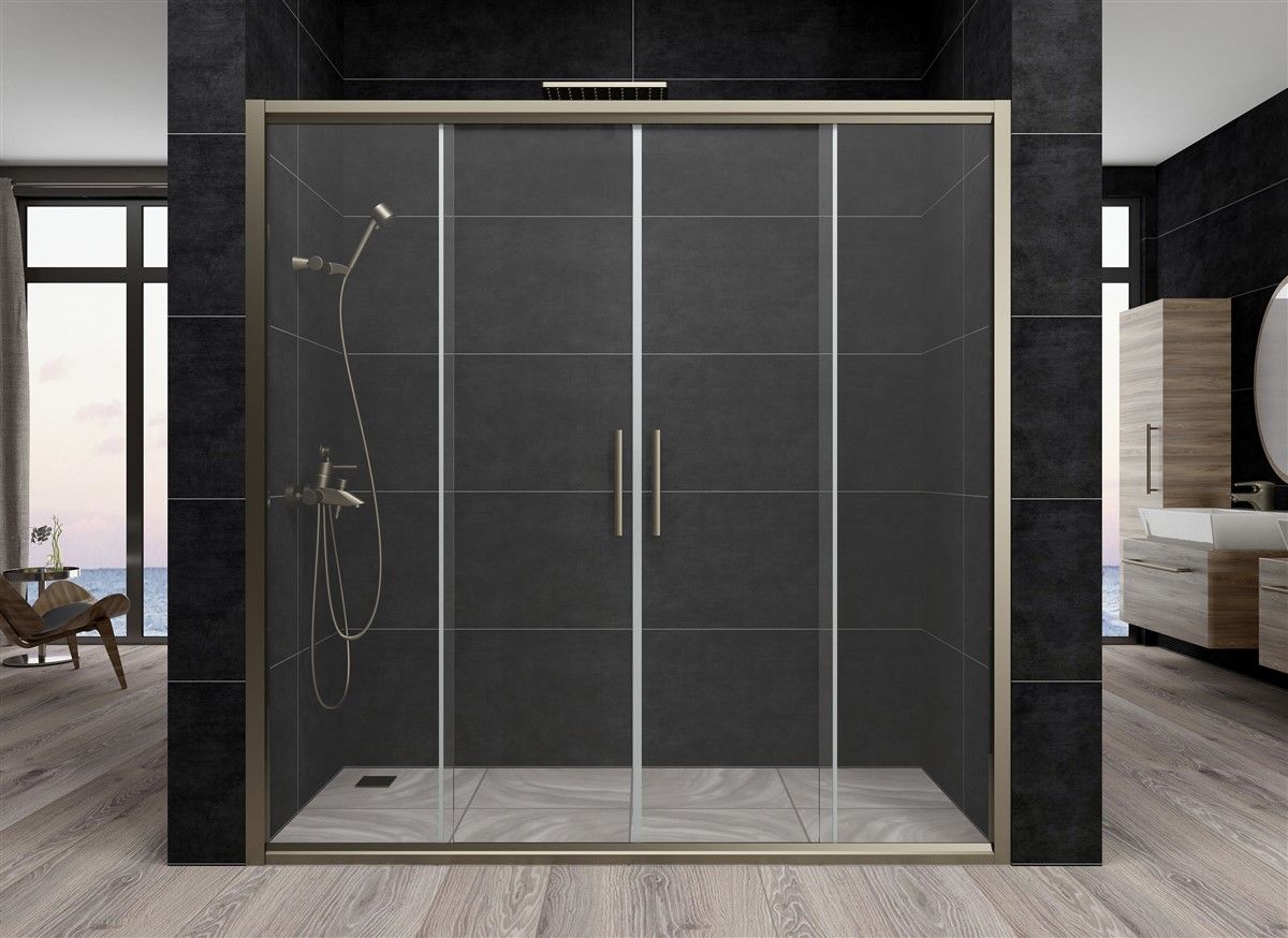 Aquanil Trend 150 cm İki Duvar Arası Bronz Duşakabin