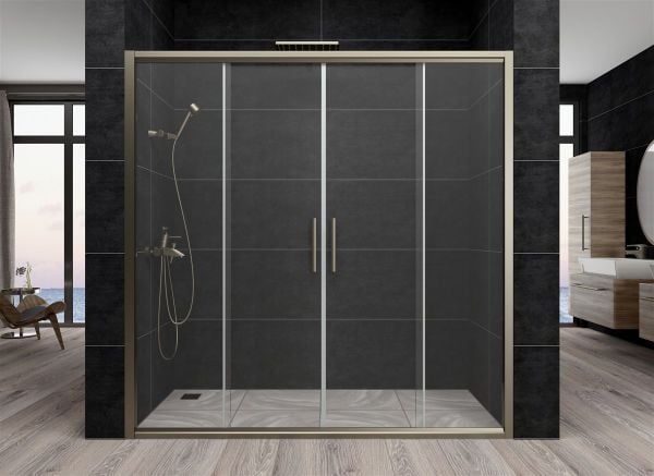 Aquanil Trend 150 cm İki Duvar Arası Bronz Duşakabin