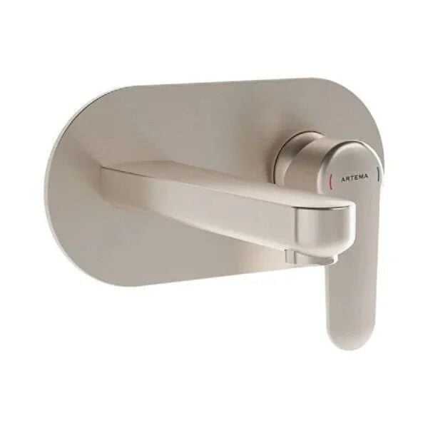 Artema Root Round Ankastre Lavabo Bataryası, Fırçalı Nikel