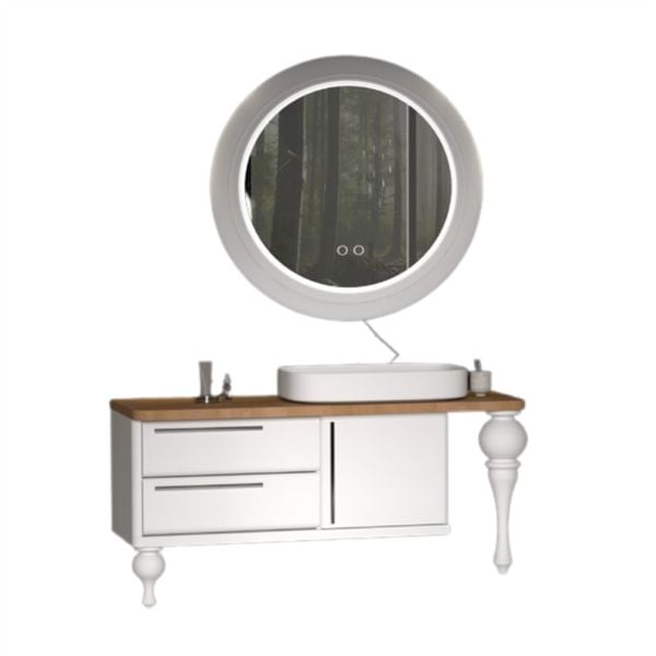 Aquanil Prestige 140 cm Beyaz Banyo Dolabı