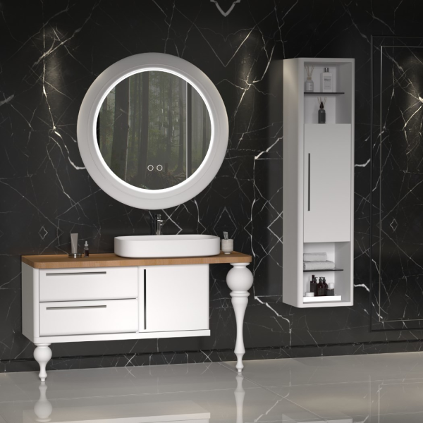 Aquanil Prestige 140 cm Beyaz Banyo Dolabı
