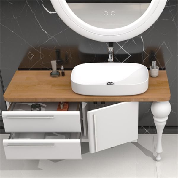 Aquanil Prestige 140 cm Beyaz Banyo Dolabı