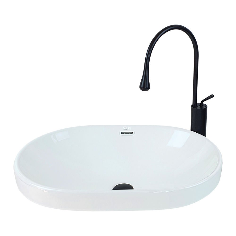 Pure W-295 Yarı Ankastre Beyaz Lavabo
