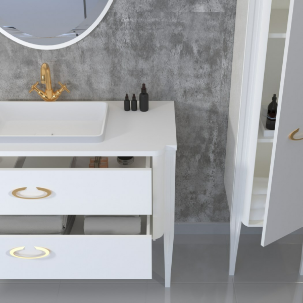 Aquanil Luna 100 cm Beyaz Banyo Dolabı