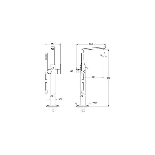 Artema Suit L Küvet Bataryası, Krom(Yerden)