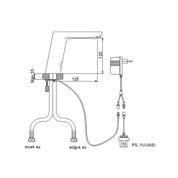 NEWARC Power Fotoselli Lavabo Bataryası