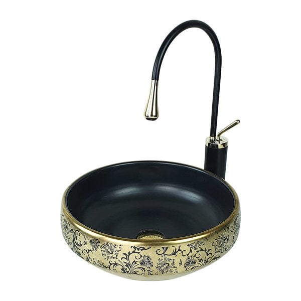Pure GB-524 Mat Gold Black Çanak Lavabo