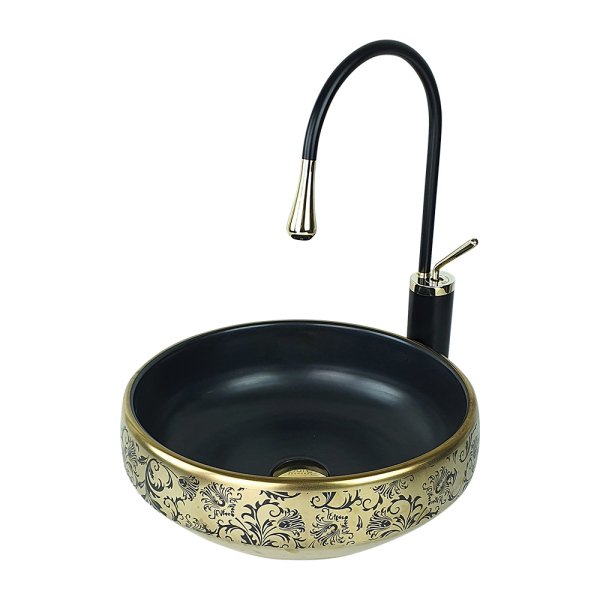 Pure GB-524 Mat Gold Black Çanak Lavabo