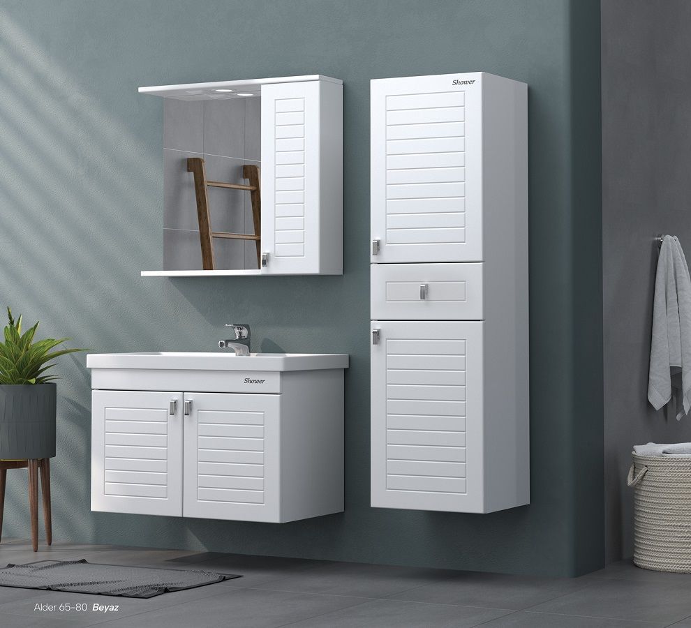Shower Alder 65 cm Beyaz Banyo Dolabı