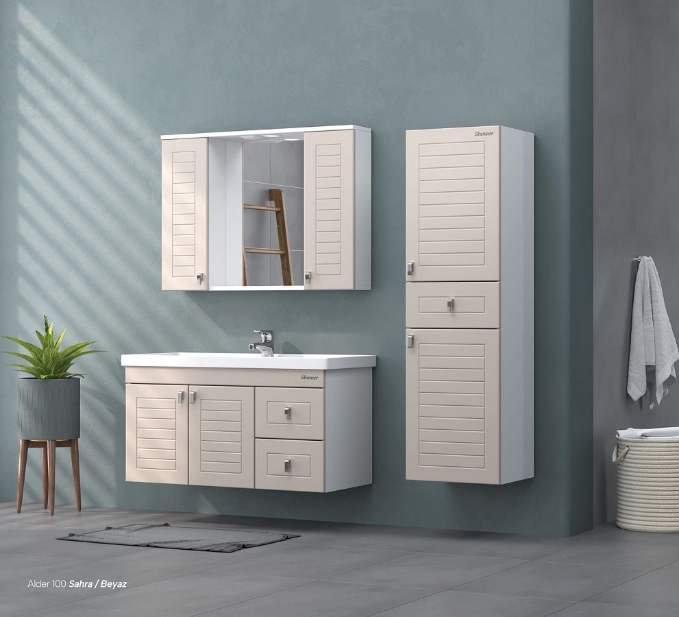 Shower Alder 100 cm Sahra Banyo Dolabı