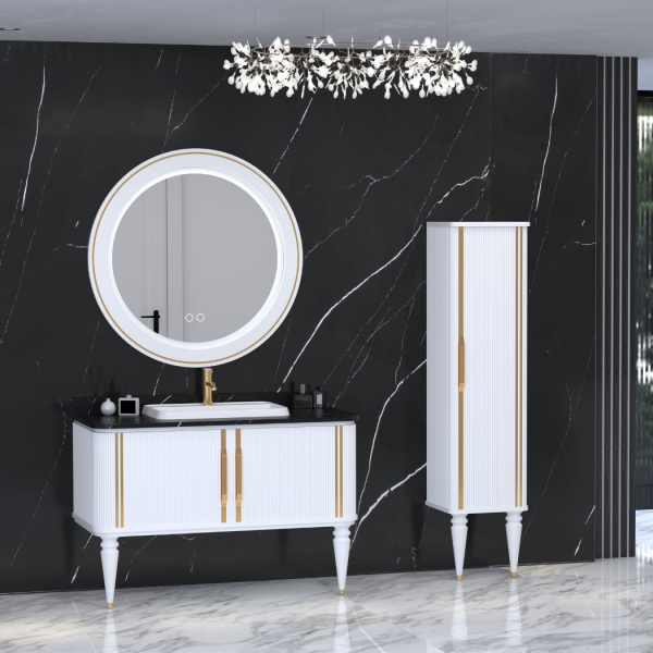 Aquanil Laura 100 cm Beyaz Banyo Dolabı