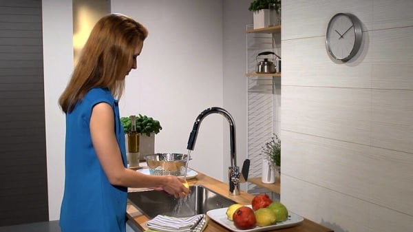 Hansgrohe Focus Tek kollu eviye bataryası 240, çekilebilir el duşu ile