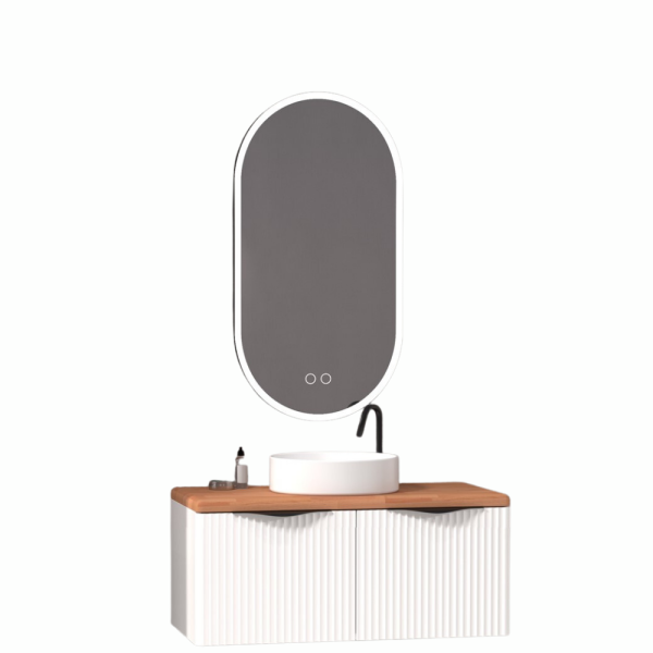 Aquanil Bellisimo 100 cm Beyaz Kayın Banyo Dolabı