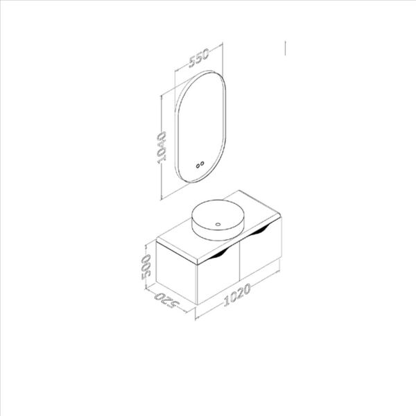 Aquanil Bellisimo 100 cm Beyaz Kayın Banyo Dolabı