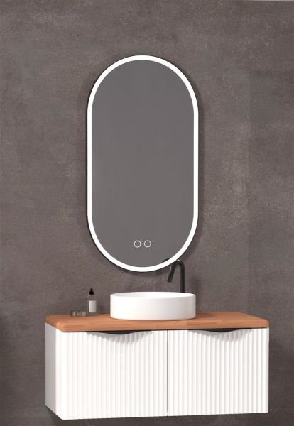 Aquanil Bellisimo 100 cm Beyaz Kayın Banyo Dolabı