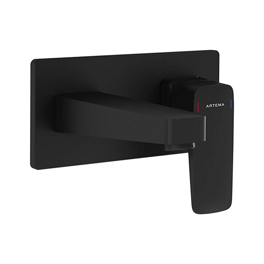 Artema Root Square Ankastre Lavabo Bataryası, Mat Siyah