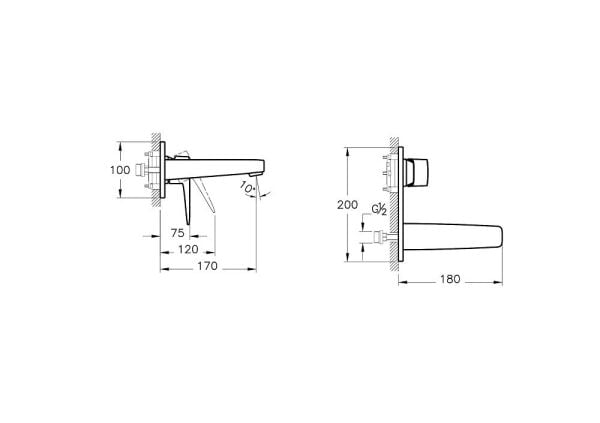 Artema Root Square Ankastre Lavabo Bataryası, Mat Siyah