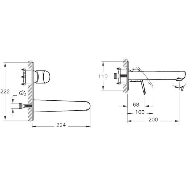 Artema Flow Round Ankastre Lavabo Bataryası