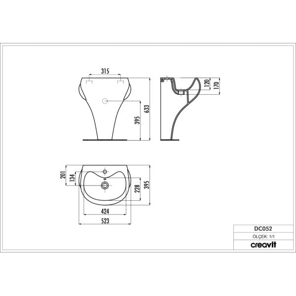 CREAVİT Ducky Çocuk Lavabosu