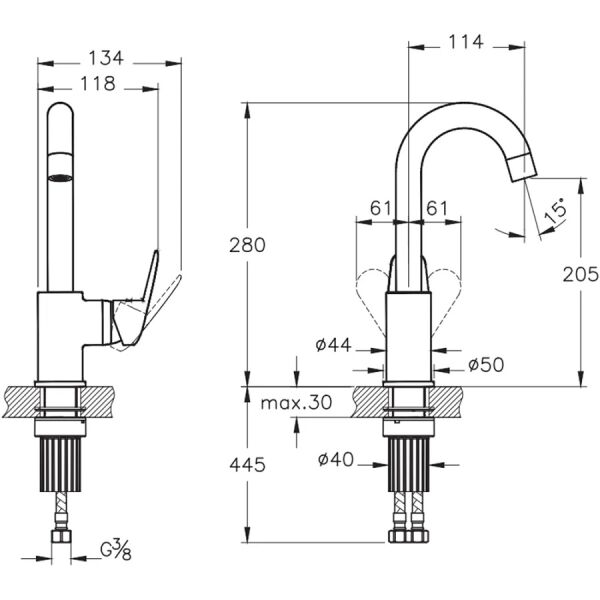 Artema Flow Round Lavabo Bataryası (Döner Borulu)