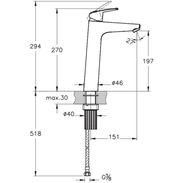 Artema Flow Round Tezgah Üstü Lavabo Bataryası