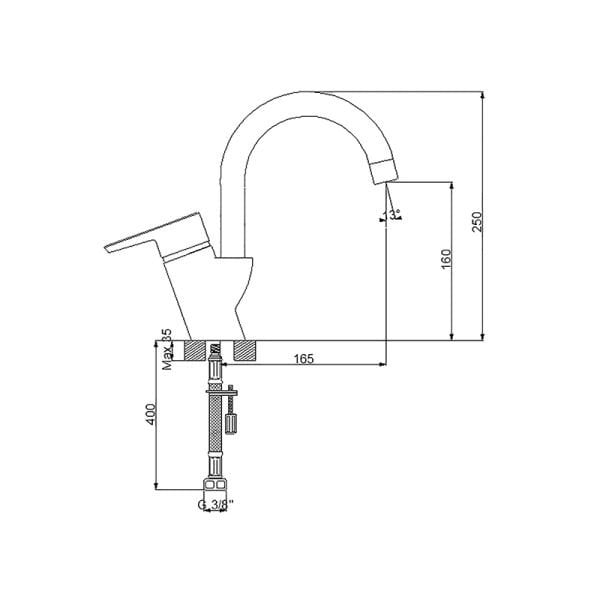NEWARC Energy Dönerli Lavabo Bataryası