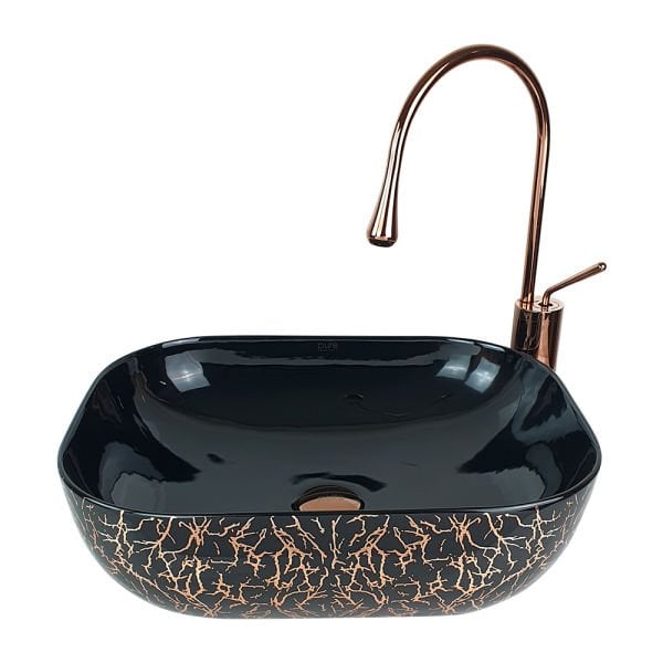 Pure TR-130 Marble Parlak Siyah Bronz Çanak Lavabo