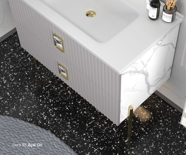 Shower Dora 85 cm Açık Gri Banyo Dolabı