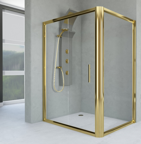 Aquanil Veneta 80x120 Altın Dikdörtgen Duşakabin