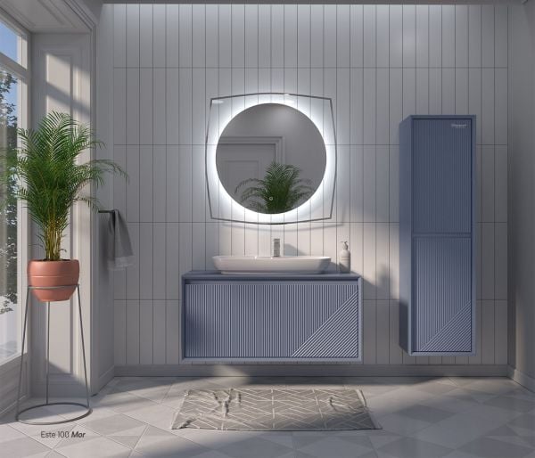 Shower Este 100 cm Mor Banyo Dolabı