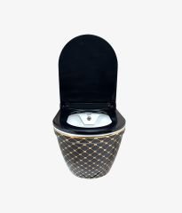 Pure Concept Asma Klozet Geometrik Siyah Altın Kanalsız